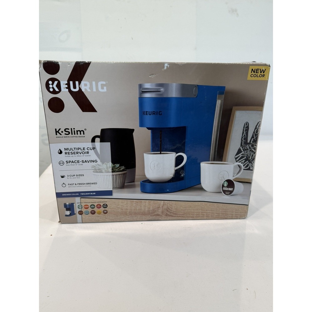 Keurig K-Slim K900 Coffee Maker Single Serve K-Cup Pod, 3 Cup Sizes, Blue NEW